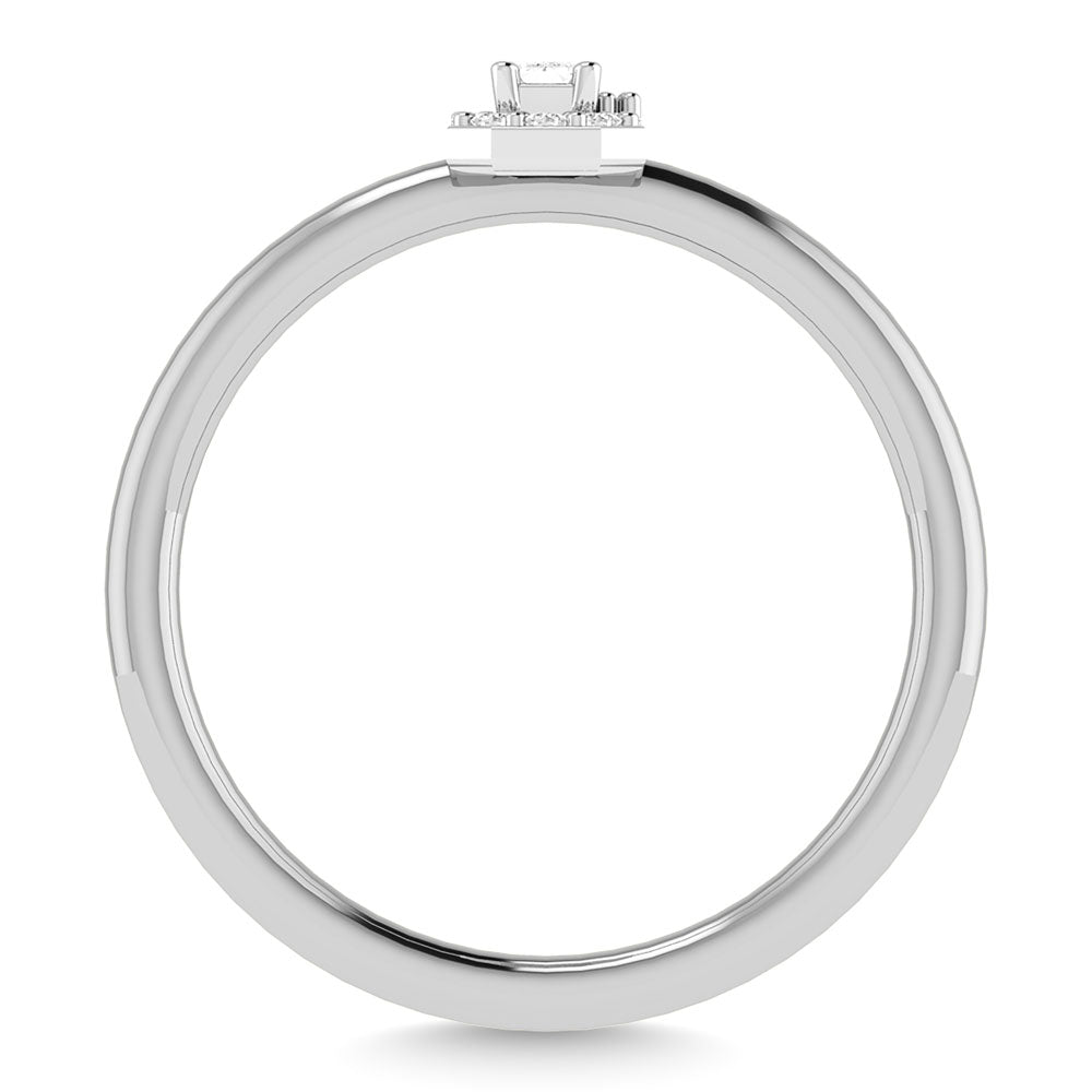 14K White Gold Diamond 1/6 CTW Emerald Cut Promise Ring- Sparkle & Jade-SparkleAndJade.com 63341W