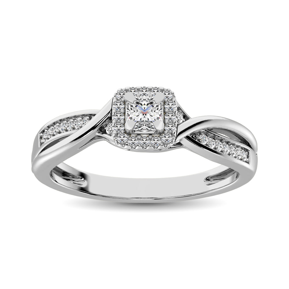 10K White Gold Diamond 1/6 CTW Promise Ring