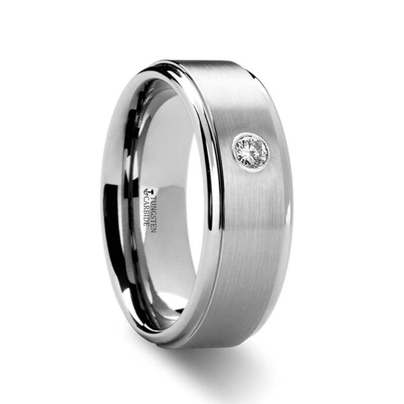 Diamond Tungsten Ring - 8mm - BRIGHTON- Sparkle & Jade-SparkleAndJade.com 