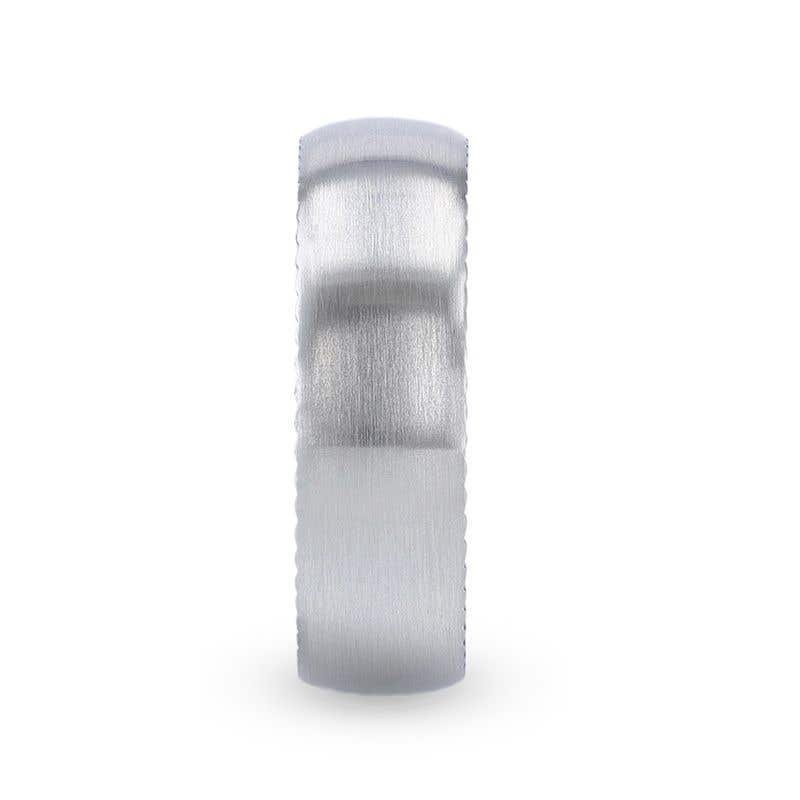 Domed Brushed Finish Cobalt Men's Wedding Ring With Rope Patterned Edges - 8mm - Dynamo- Sparkle & Jade-SparkleAndJade.com 