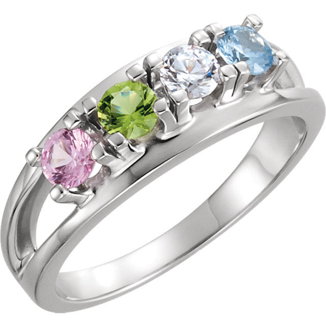 Personalized 8 Birthstone Mother's Ring with Engraving, Sterling Silver –  ineffabless.com