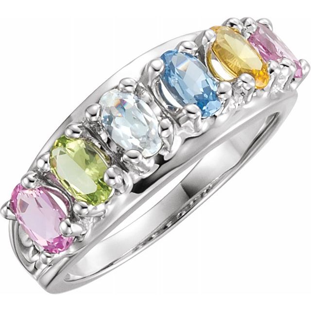 mama 専用リンク Personalized Double Split Shank Oval Birthstone Mother's