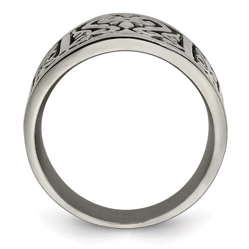 Edward Mirell Titanium Flat Casted Brushed & Polished Ring- Sparkle & Jade-SparkleAndJade.com 