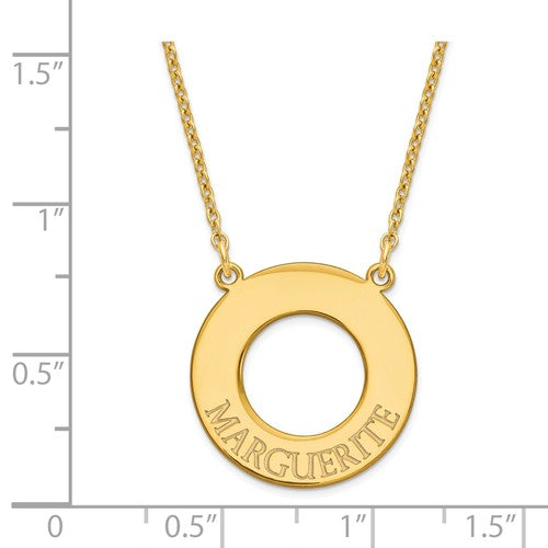 Engraved Circle 1 to 4 Name Pendant Necklace- Sparkle & Jade-SparkleAndJade.com 