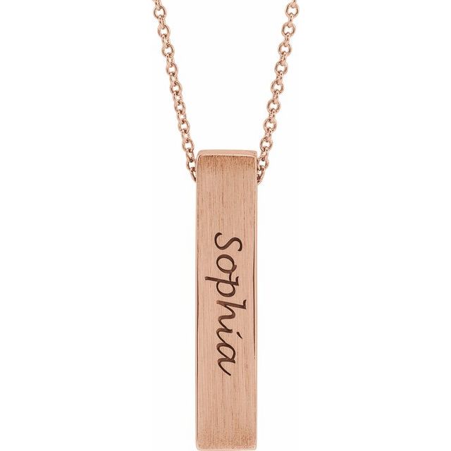Engraved Vertical Bar Necklace- Sparkle & Jade-SparkleAndJade.com 