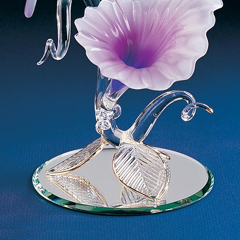 Glass Baron Hummingbird with Fuchsia Flower Figurine- Sparkle & Jade-SparkleAndJade.com F6 347F