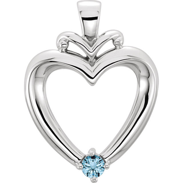 Family Heart Birthstone Pendant or Necklace- Sparkle & Jade-SparkleAndJade.com 82794