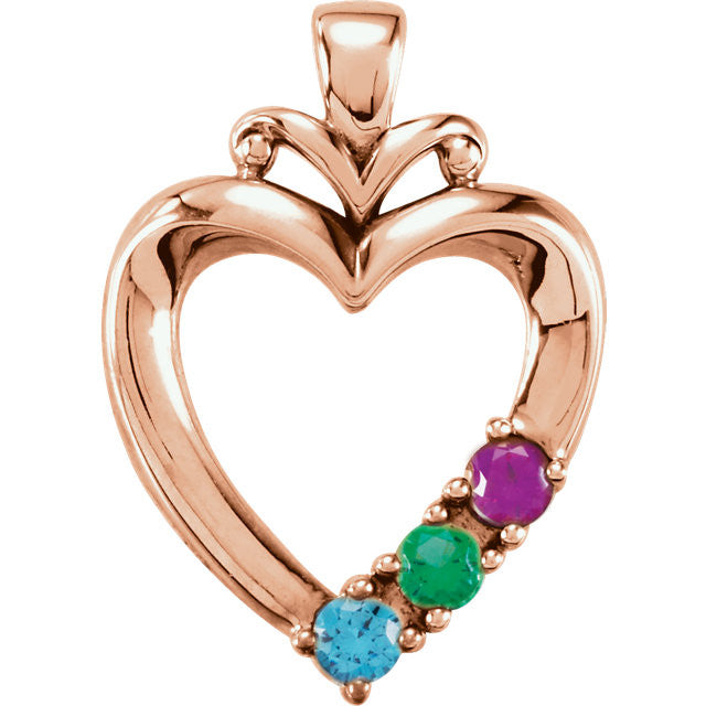 Family Heart Birthstone Pendant or Necklace- Sparkle & Jade-SparkleAndJade.com 82794
