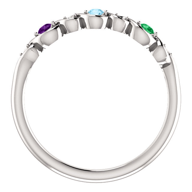 Family Mother's Infinity-Inspired Birthstone Diamond Alternating Ring- Sparkle & Jade-SparkleAndJade.com 