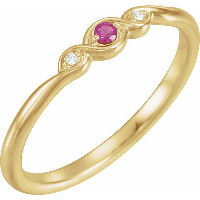 Family Mother's Infinity-Inspired Birthstone Diamond Alternating Ring- Sparkle & Jade-SparkleAndJade.com 72030