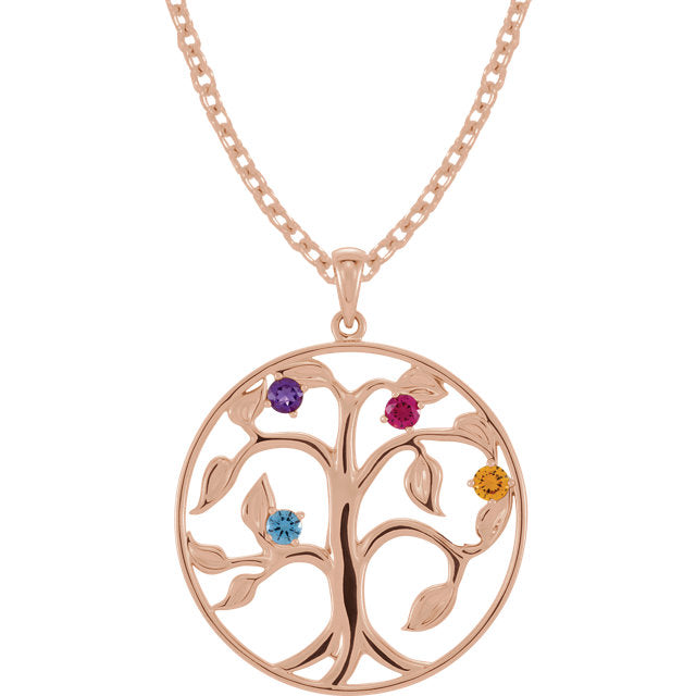 Family Tree Birthstone Pendant or Necklace- Sparkle & Jade-SparkleAndJade.com 