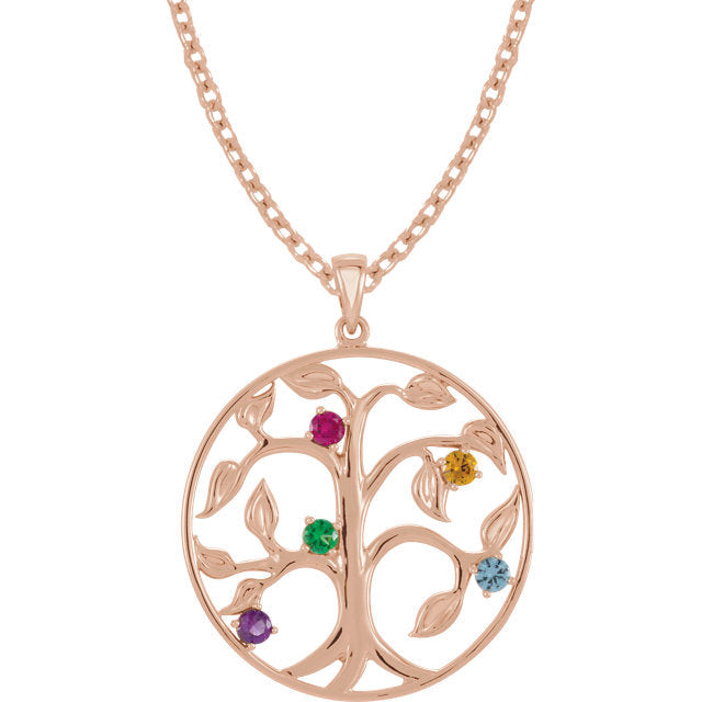Family Tree Birthstone Pendant or Necklace- Sparkle & Jade-SparkleAndJade.com 
