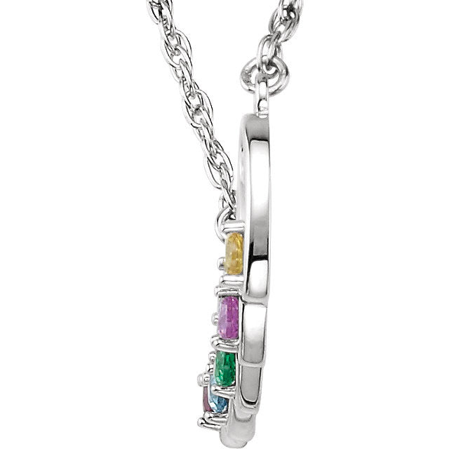 Filigree Heart Mother's Family Birthstone Necklace- Sparkle & Jade-SparkleAndJade.com 