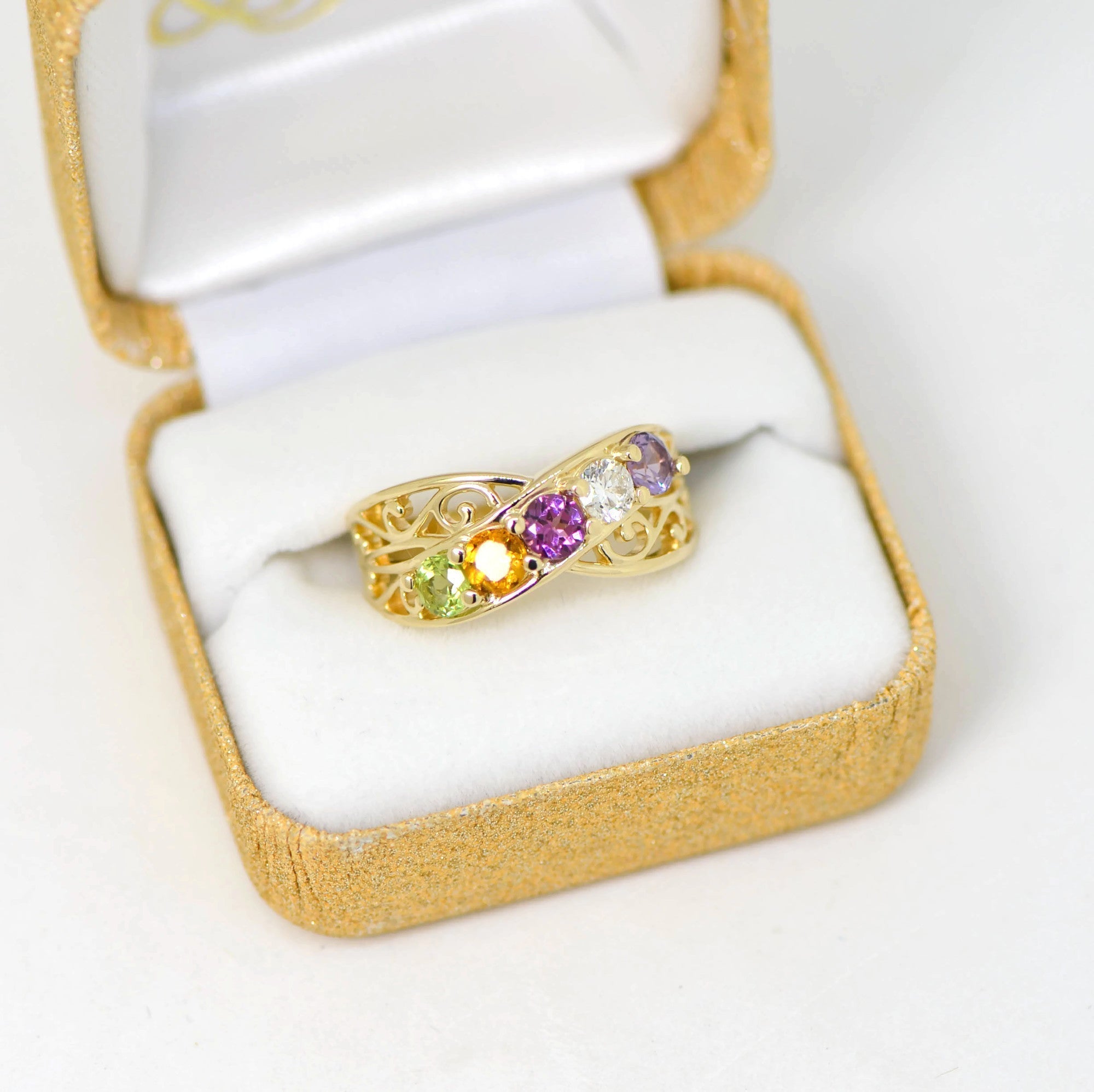 Birthstones ring, custom ring, family ring, stacking ring, buy Mothers ring, Gold ring, Gold Filled ring, multi stone ring - Say anything R2559