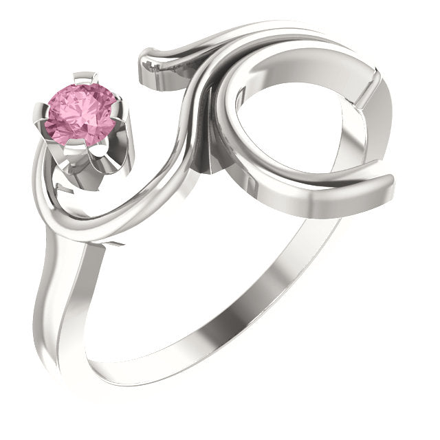 Fleur Swirl Design Mother's Family Birthstone Ring- Sparkle & Jade-SparkleAndJade.com 4756