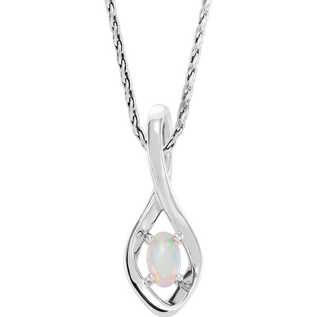 Freeform Infinity Inspired Genuine Opal Pendant or Necklace- Sparkle & Jade-SparkleAndJade.com 86584:60000:P