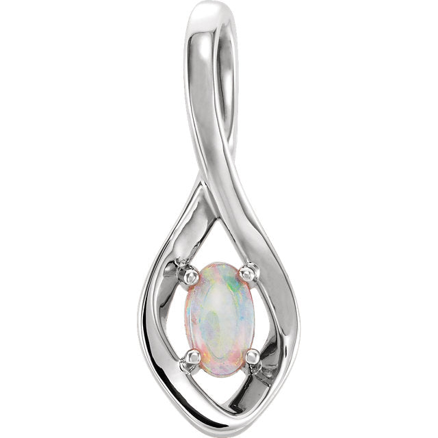 Freeform Infinity Inspired Genuine Opal Pendant or Necklace- Sparkle & Jade-SparkleAndJade.com 86584:600:P