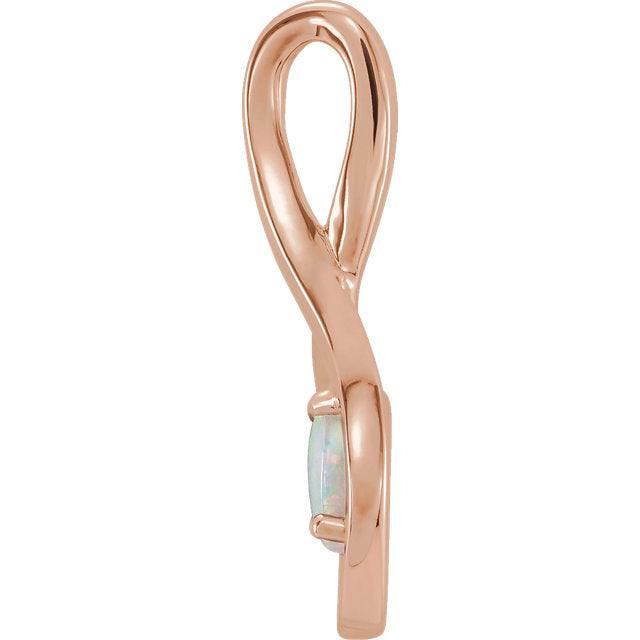Freeform Infinity Inspired Genuine Opal Pendant or Necklace- Sparkle & Jade-SparkleAndJade.com 