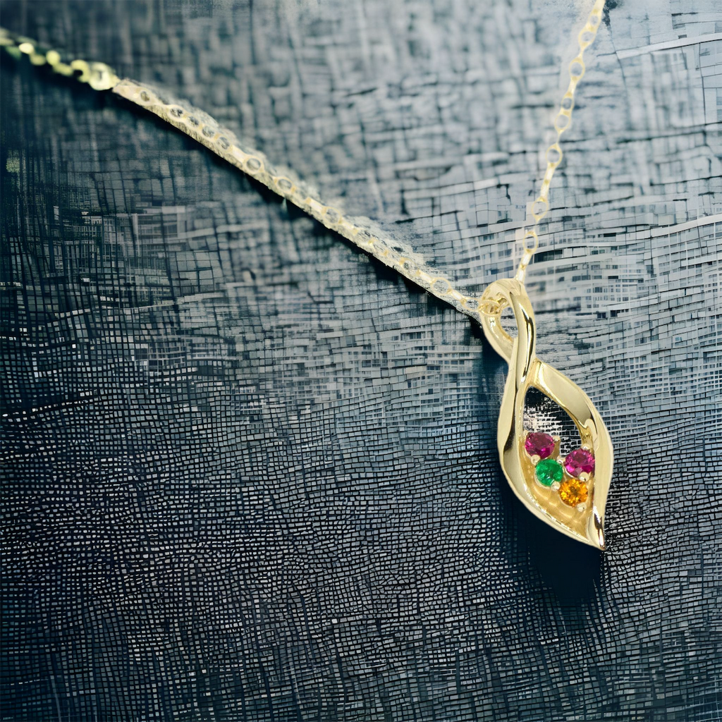 Freeform Infinity Inspired Mother's Family Birthstone Necklace- Sparkle & Jade-SparkleAndJade.com 