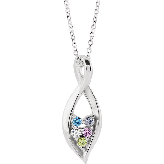 Freeform Infinity Inspired Mother's Family Birthstone Necklace- Sparkle & Jade-SparkleAndJade.com 86746