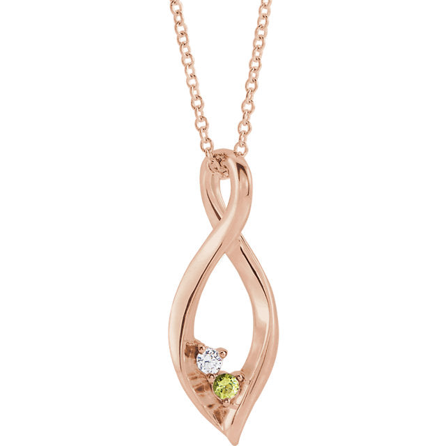 Freeform Infinity Inspired Mother's Family Birthstone Necklace- Sparkle & Jade-SparkleAndJade.com 86746