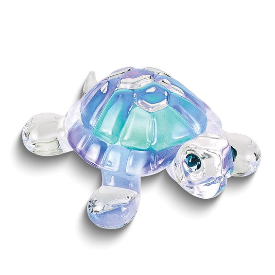 Glass Baron Blue 2.5" Turtle Glass Figurine- Sparkle & Jade-SparkleAndJade.com S3 256-B GM21688