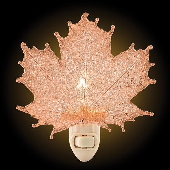 Rose Gold Dipped Real Sugar Maple Leaf Nightlight- Sparkle & Jade-SparkleAndJade.com GM23889