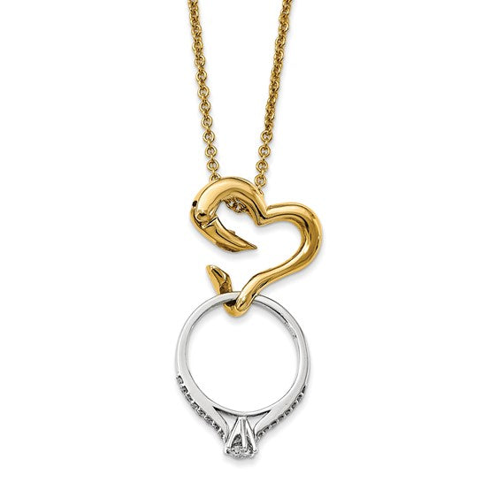 Heart Pendant Ring and Face Mask Holder 18" Necklace- Sparkle & Jade-SparkleAndJade.com 