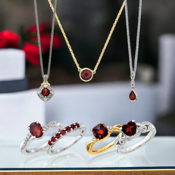 Double Strand Red offers Garnets, Peruvian Turquoise and Sterling Silver