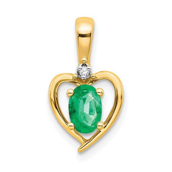 Gemstone and Diamond Heart Pendants- Sparkle & Jade-SparkleAndJade.com 10XBS494