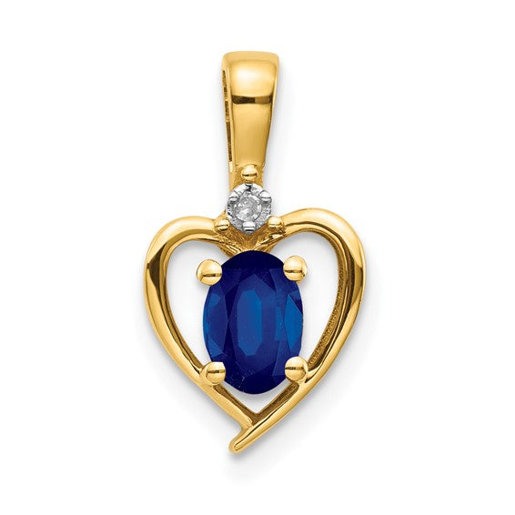 Gemstone and Diamond Heart Pendants- Sparkle & Jade-SparkleAndJade.com 10XBS508