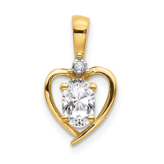 Gemstone and Diamond Heart Pendants- Sparkle & Jade-SparkleAndJade.com 