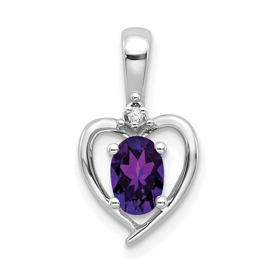 Gemstone and Diamond Heart Pendants- Sparkle & Jade-SparkleAndJade.com XBS445