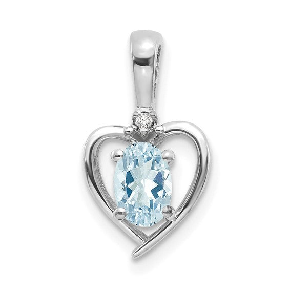 Gemstone and Diamond Heart Pendants- Sparkle & Jade-SparkleAndJade.com XBS456