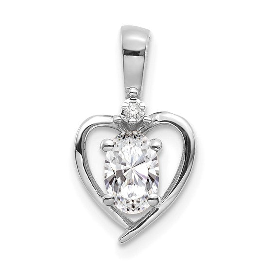 Gemstone and Diamond Heart Pendants- Sparkle & Jade-SparkleAndJade.com XBS457