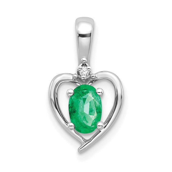 Gemstone and Diamond Heart Pendants- Sparkle & Jade-SparkleAndJade.com XBS458