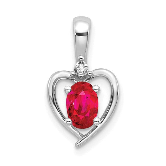 Gemstone and Diamond Heart Pendants- Sparkle & Jade-SparkleAndJade.com XBS460