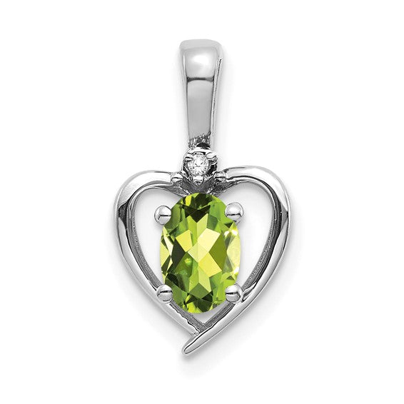 Gemstone and Diamond Heart Pendants- Sparkle & Jade-SparkleAndJade.com XBS471