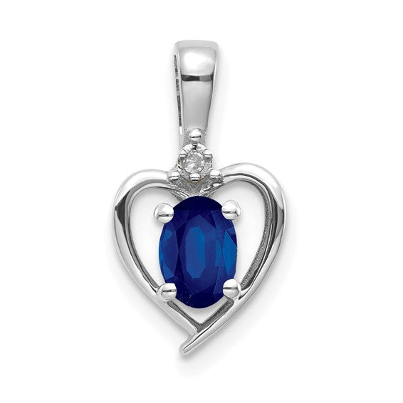 Gemstone and Diamond Heart Pendants- Sparkle & Jade-SparkleAndJade.com XBS472
