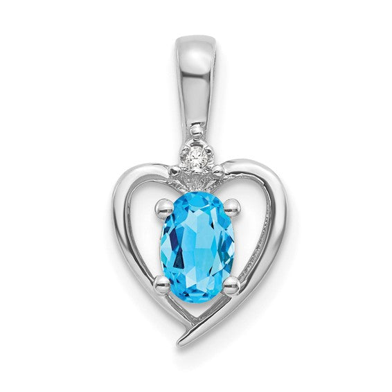 Gemstone and Diamond Heart Pendants- Sparkle & Jade-SparkleAndJade.com XBS475
