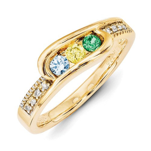 Genuine Diamond Accented Mother's Family Birthstone Ring- Sparkle & Jade-SparkleAndJade.com 