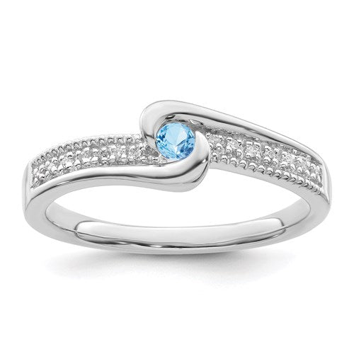 Genuine Diamond Accented Mother's Family Birthstone Ring- Sparkle & Jade-SparkleAndJade.com XMRW39/1