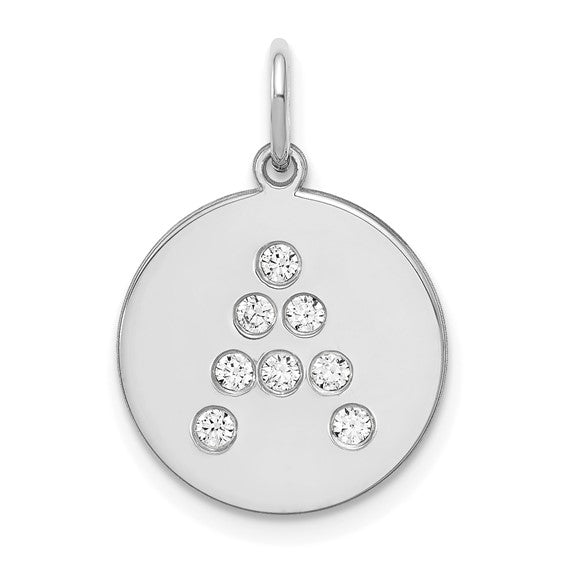 Genuine Diamond Initial Disc Charm Pendant- Sparkle & Jade-SparkleAndJade.com XNA1369