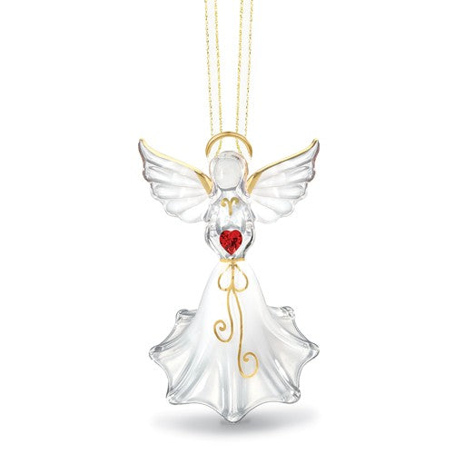 Glass Baron Gold Angel with Red Heart Glass Figurine Ornament- Sparkle & Jade-SparkleAndJade.com GM21626