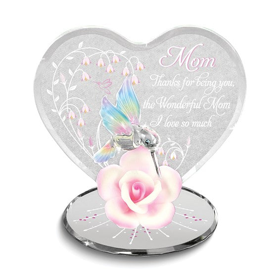 Glass Baron Hummingbird I Love You Mom Figurine- Sparkle & Jade-SparkleAndJade.com GM21647