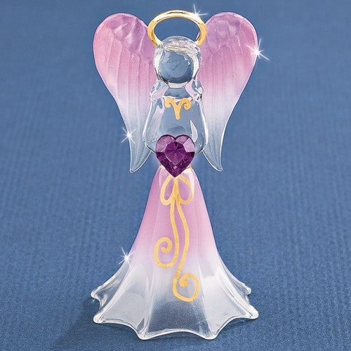 Glass Baron Lavender Angel Glass Figurine- Sparkle & Jade-SparkleAndJade.com GM1155