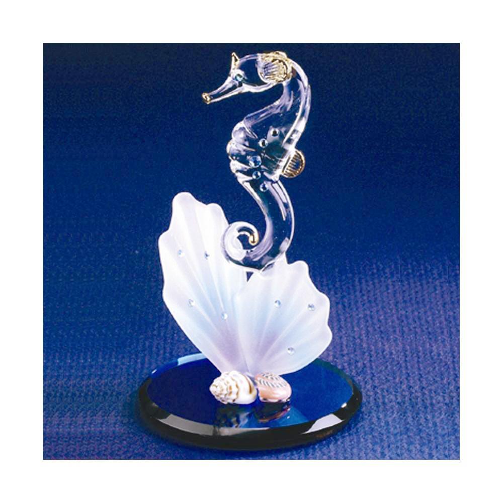 Glass Baron Sea Horse And Shell Glass Baron Figurine- Sparkle & Jade-SparkleAndJade.com GL3728 S3 253