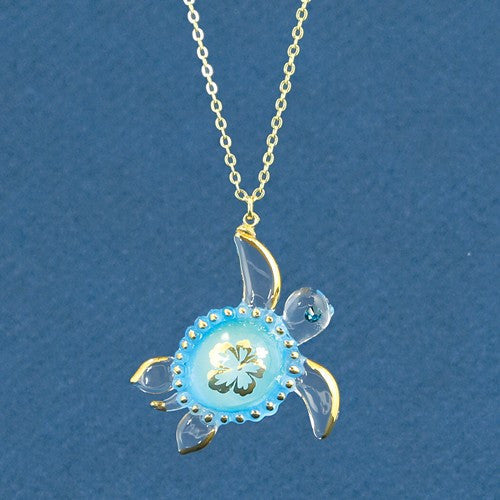 Glass Baron Sea Turtle Aloha Necklace- Sparkle & Jade-SparkleAndJade.com GM15182 // JP-623-A