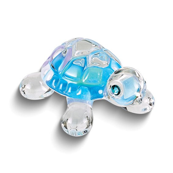 Glass Baron Small Blue Turtle Glass and Figurine- Sparkle & Jade-SparkleAndJade.com GM9432 // S0 254-B