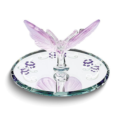 Glass Baron Small Lavender Butterfly Glass Figurine w/ Swarovski Elements- Sparkle & Jade-SparkleAndJade.com GM15136
